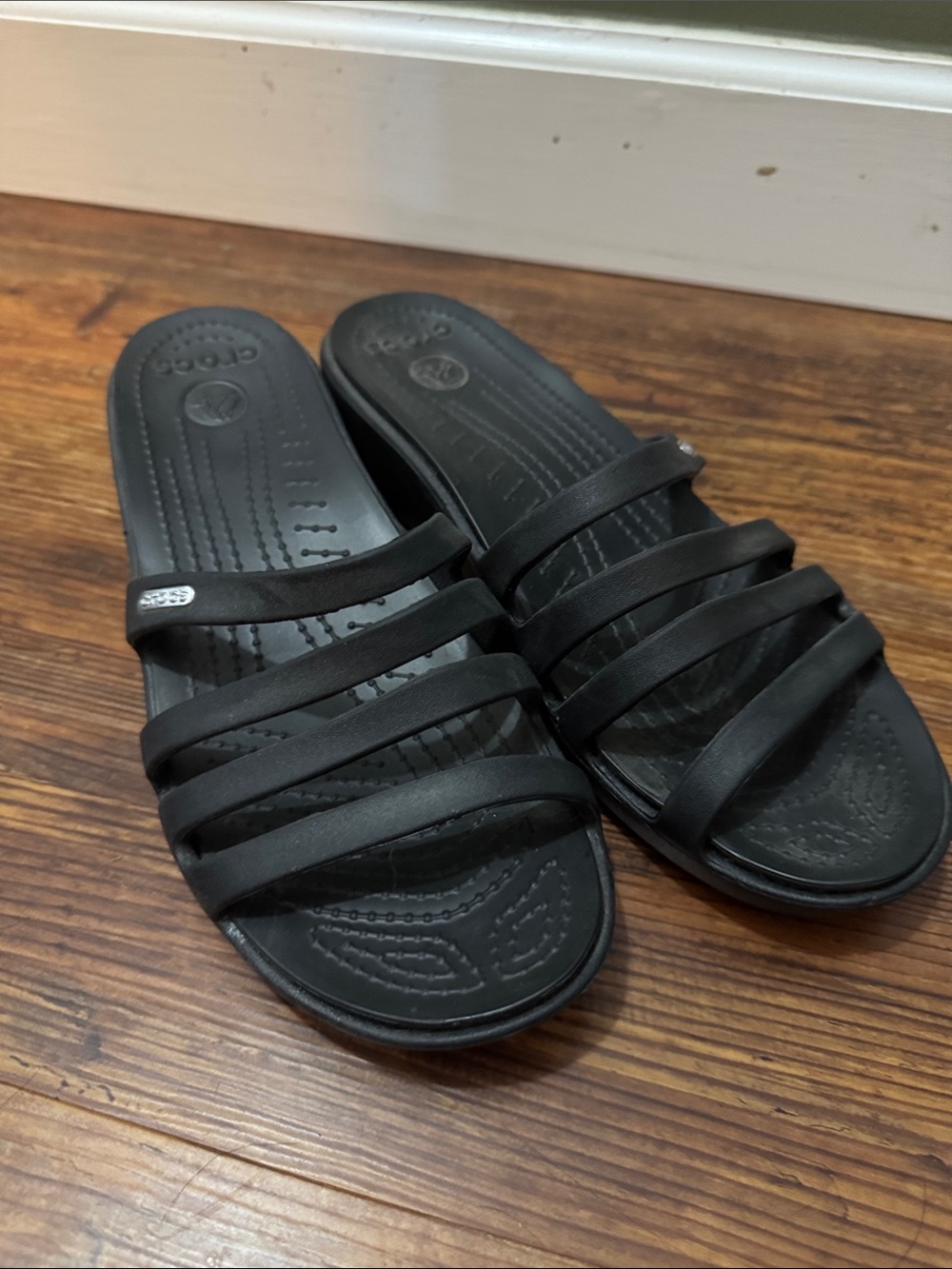 CROCS Women’s Black Multi-Strap Slide Sandals
